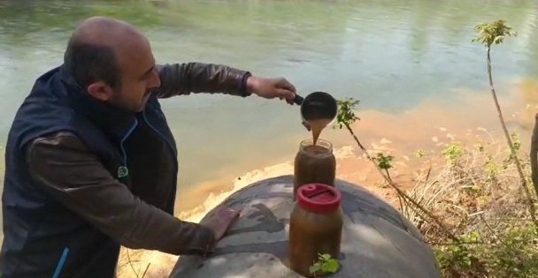 Atık sularını dereye boşaltırken suçüstü yakalandı