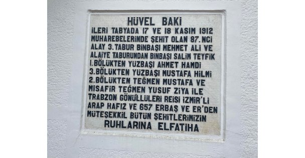 BALKAN SAVAŞLARI'NIN TEK ŞEHİTLİĞİ