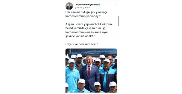 Başkan Büyükakın'dan işçilere müjde