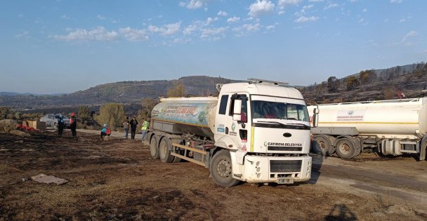 Çayırova Belediyesi'nden yangınla mücadeleye destek