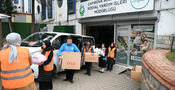 Çayırova'ya gelen depremzedelere yardım