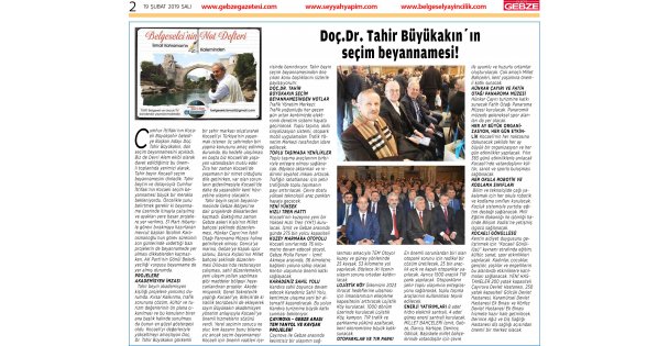 Doç.Dr. Tahir Büyükakın'ın Seçim Beyannamesi