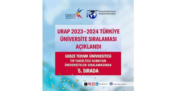 GTÜ, URAP Sıralamalarında İlk 10'da