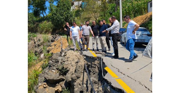 Heyelan meydana gelen yerlerde inceleme yapıldı