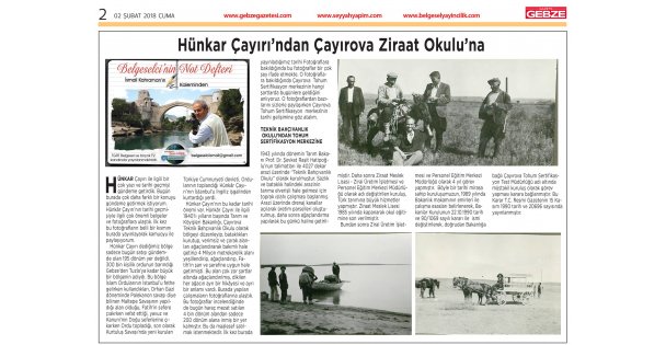 Hünkar Çayırı'ndan Çayırova Ziraat Okulu'na