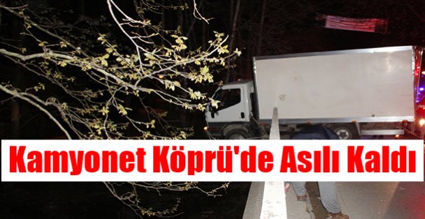 Kamyonet Köprü'de Asılı Kaldı