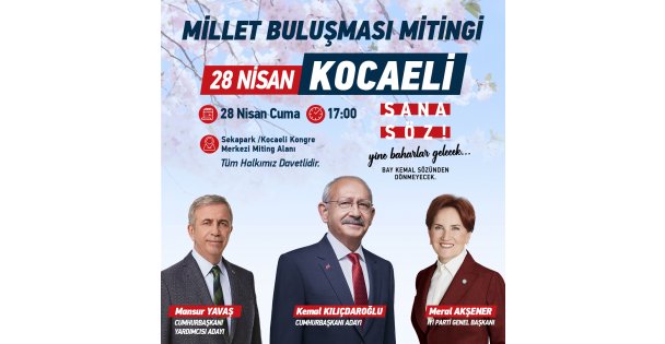 Kocaeli Millet Buluşması Mitingi'ne bir isim daha, Mansur Yavaş geliyor