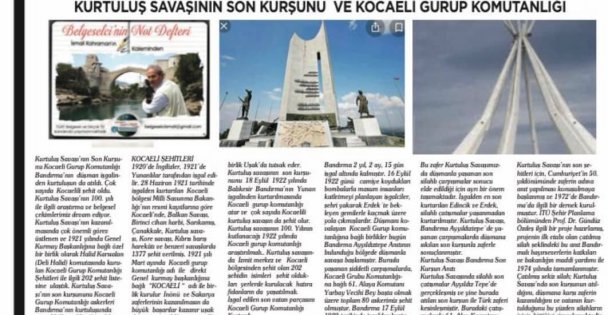 Kurtuluş Savaşı'nın Son Kurşunu  ve Kocaeli Grup Komutanlığı