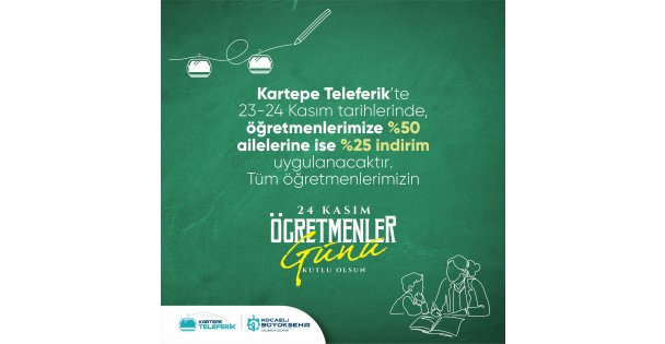 Öğretmen ve ailelerine teleferik indirimi