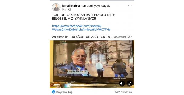 TGRT DE  KAZAKİSTAN DA  İPEKYOLU TARİHİ  BELGESELİMİZ  YAYINLANDI