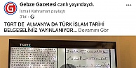 TGRT DE  ALMANYA DA TÜRK İSLAM TARİHİ BELGESELİMİZ YAYINLANIYOR