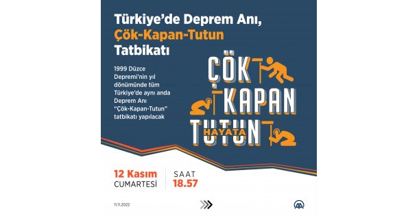 Türkiye'de Deprem Anı, Çök-Kapan-Tutun Tatbikatı